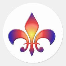 Rainbow Fleur de Lis Stickers