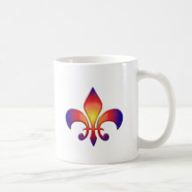 Rainbow Fleur de Lis Tasses
