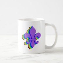 Rainbow Fleur De Lis Tasses