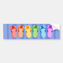 Rainbow Flip Flops Bumper Sticker