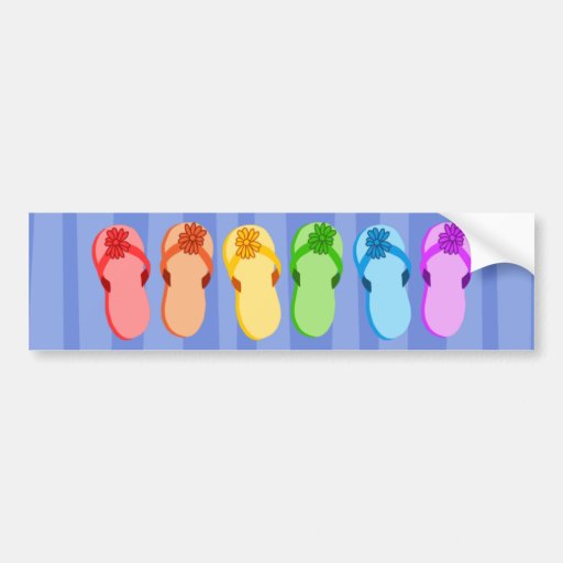 Rainbow Flip Flops Bumper Sticker