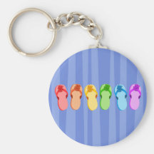 Rainbow Flip Flops Keychains