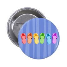 Rainbow Flip Flops Pinback Buttons