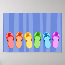 Rainbow Flip Flops Print