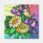 Rainbow Floral Fridge Magnets