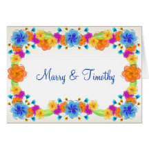 Rainbow floral note card