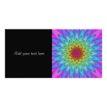 Rainbow Flower Abstract Art Picture Card