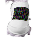 Rainbow Flowers. Bright Pattern on Black. Pet Shirt