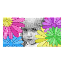 RAINBOW FLOWERS PERSONALIZED PHOTO CARD