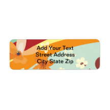 Rainbow Flowers Return Address Label