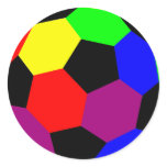 Rainbow Football in Rainbow Nation Round Stickers