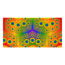 Rainbow Fractal Explosions: Custom Photo Card