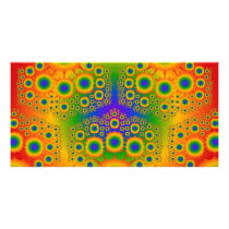 Rainbow Fractal Explosions: Custom Photo Card