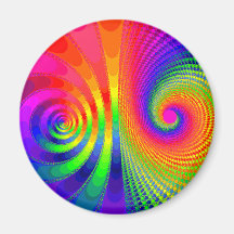 Rainbow Fractal Graphic Image Design Magnet