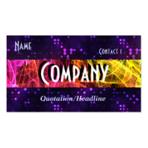 Rainbow Fractal Smoke and Purple Glitter Business Card
