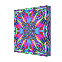 Rainbow Fractal Wrapped Canvas Canvas Prints