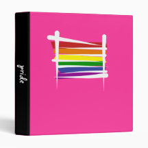 Rainbow Gay Pride Brush Flag Vinyl Binder