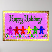 Rainbow Gingerbread Print