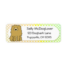 Rainbow Gingham Chow Chow Custom Return Address Label