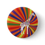 Rainbow Giraffe Art buttons