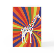 Rainbow Giraffe Art