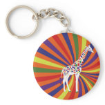 Rainbow Giraffe Art keychains