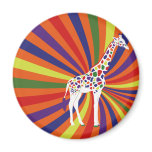 Rainbow Giraffe Art magnets