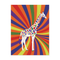 Rainbow Giraffe Art