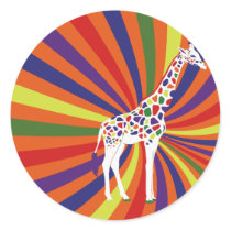 Rainbow Giraffe Art