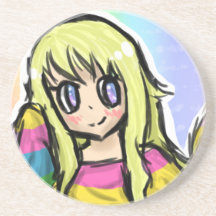 Rainbow Girl Beverage Coaster