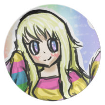 Rainbow Girl Dinner Plate