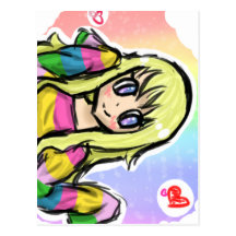 Rainbow Girl Post Card