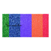 Rainbow glitter photo cards