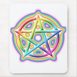 Rainbow Glow Pentacle Mousepad