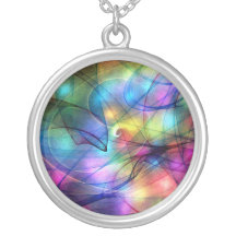 rainbow glowing lights necklace