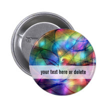 rainbow glowing lights pinback button