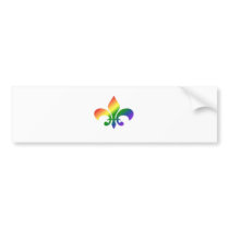 Rainbow Gradient Fleur de Lis Bumper Stickers