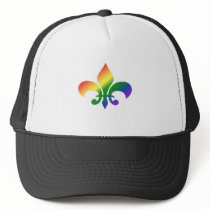 Rainbow Gradient Fleur de Lis Mesh Hats