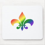 Rainbow Gradient Fleur de Lis Mousepad