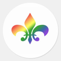 Rainbow Gradient Fleur de Lis Stickers