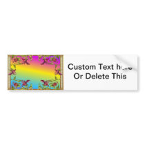 Rainbow gradient with purple flower fleur di lies bumper stickers