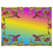 Rainbow gradient with purple flower fleur di lies flyers