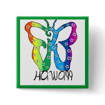 Rainbow Hawaii butterfly Pins