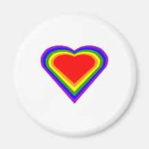 Rainbow Heart 2 Fridge Magnets