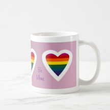 Rainbow Heart Be Mine Valentine Mug