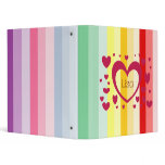 RAINBOW HEART BINDER...CUSTOMIZE WITH YOUR NAME