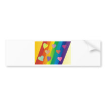 Rainbow heart bumper sticker