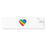 Rainbow heart bumper stickers