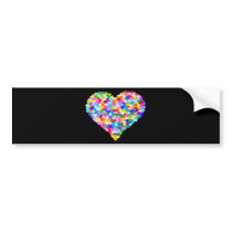 Rainbow Heart Confetti Bumper Sticker