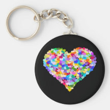 Rainbow Heart Confetti Key Chain